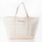 Large Classic Tote -- 18 oz. Heavyweight Durable Canvas -- Natural Canvas & Powder Pink Color